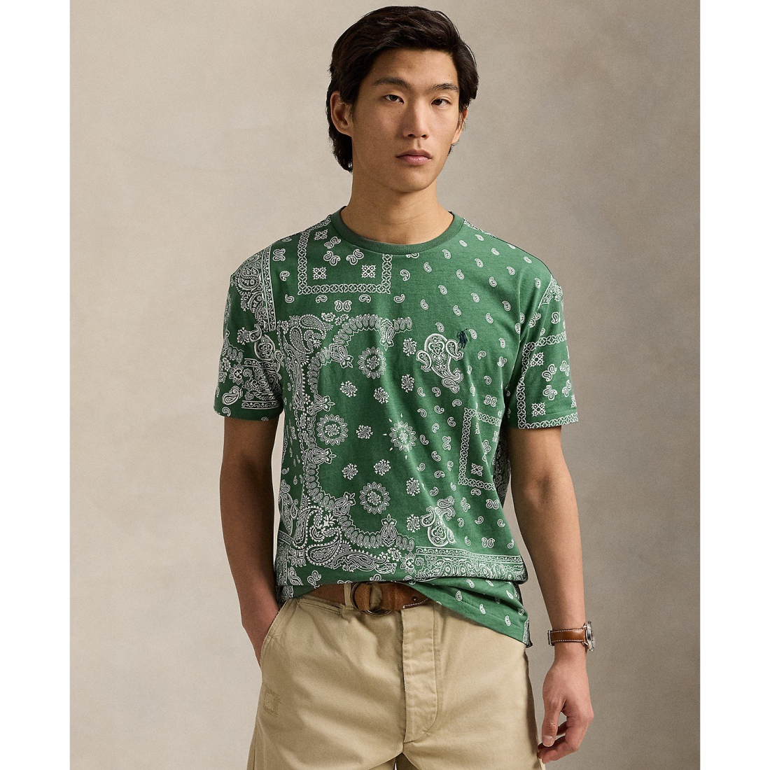 T-shirt 'Classic-Fit Bandanna Jersey' pour Hommes