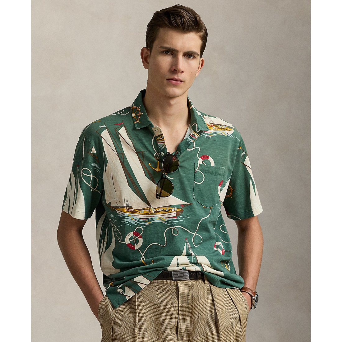 Polo 'Classic-Fit Sailboat Jersey Polo Shirt' pour Hommes