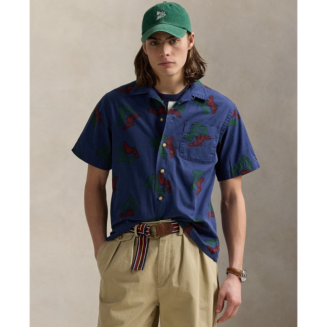 Chemise à manches courtes 'Classic-Fit P-Wing Camp' pour Hommes