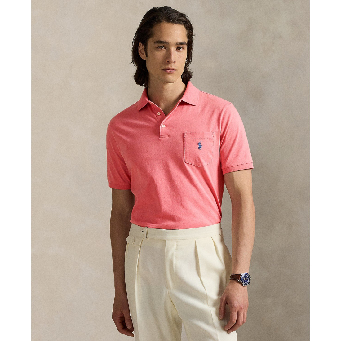 Polo 'Classic-Fit Jersey Pocket Polo Shirt' pour Hommes