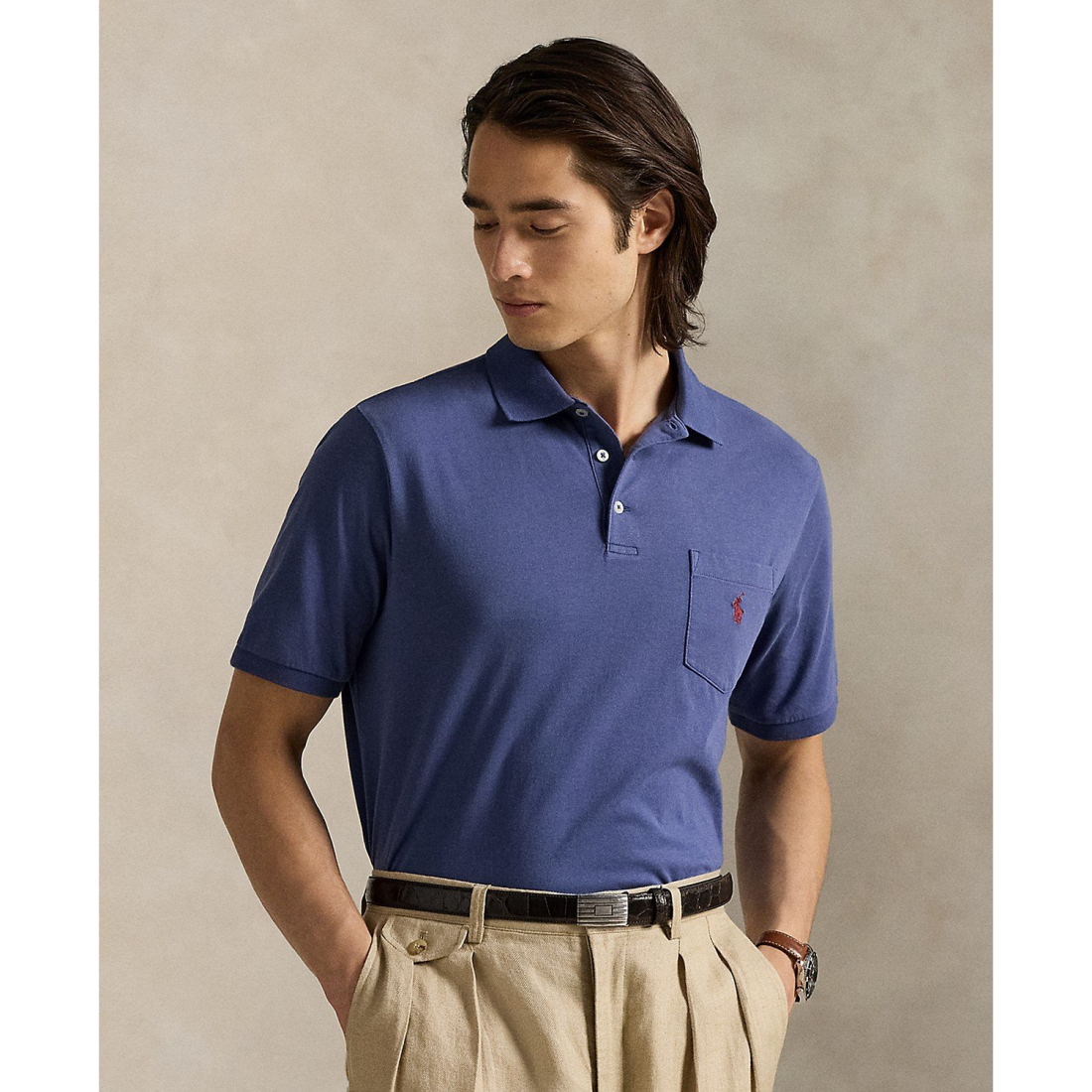 Polo 'Classic-Fit Jersey Pocket Polo Shirt' pour Hommes