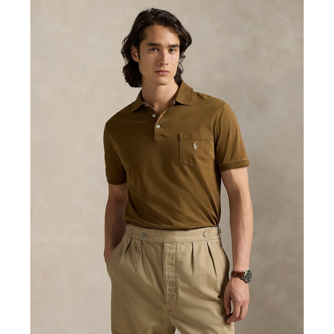 Polo 'Classic-Fit Jersey Pocket Polo Shirt' pour Hommes