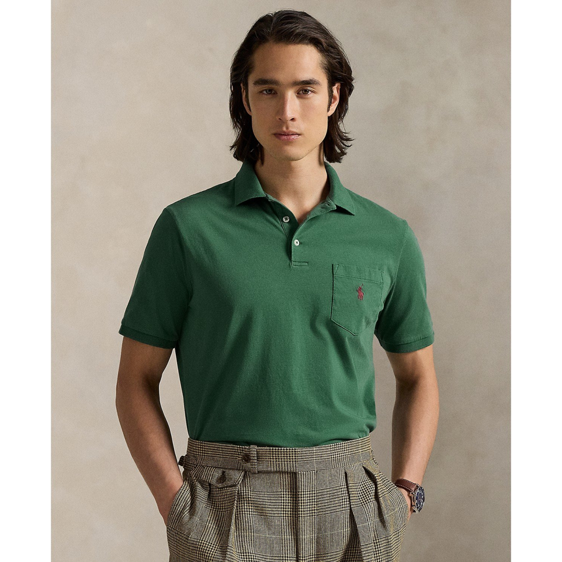 Polo 'Classic-Fit Jersey Pocket Polo Shirt' pour Hommes