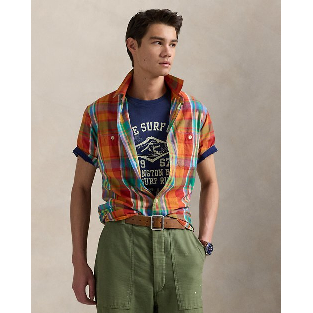 Chemise à manches courtes 'Classic Fit Plaid' pour Hommes