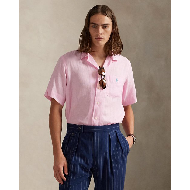 Chemise à manches courtes 'Classic Fit Linen Camp' pour Hommes