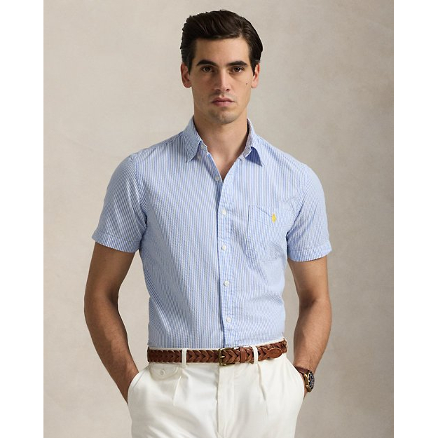 Chemise à manches courtes 'RL Prepster Classic Fit Seersucker' pour Hommes