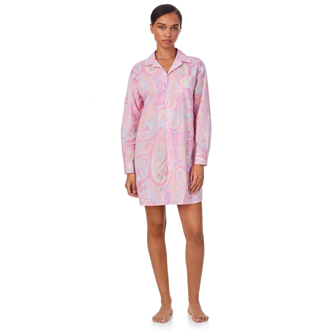 Chemise de nuit 'Long Sleeve Roll Tab Sleeve His Shirt' pour Femmes