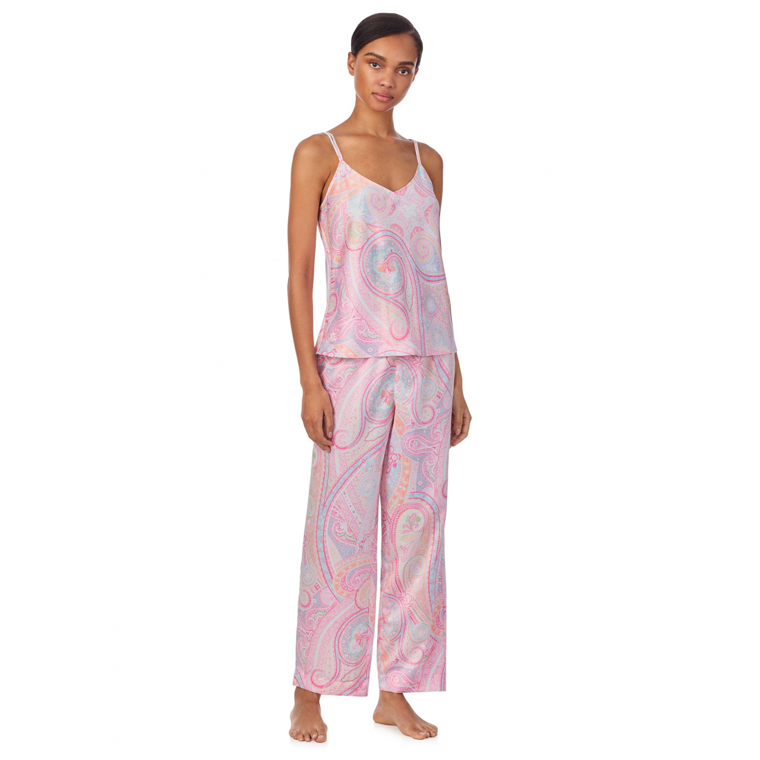 Pyjama Set 'Double Strap V-Neck Ankle Pant' pour Femmes