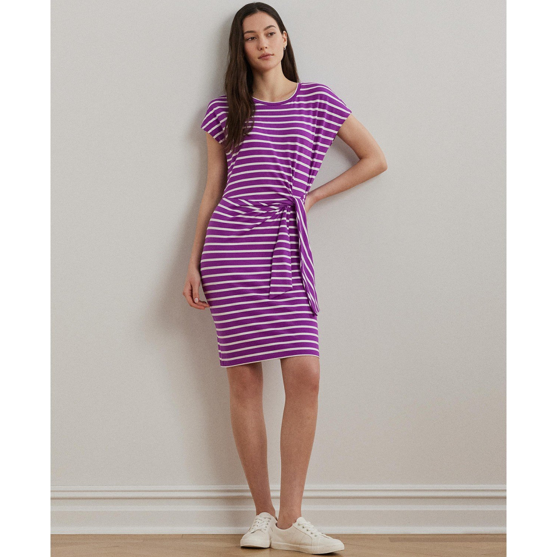 Robe mini 'Striped Tie-Front Jersey' pour Femmes