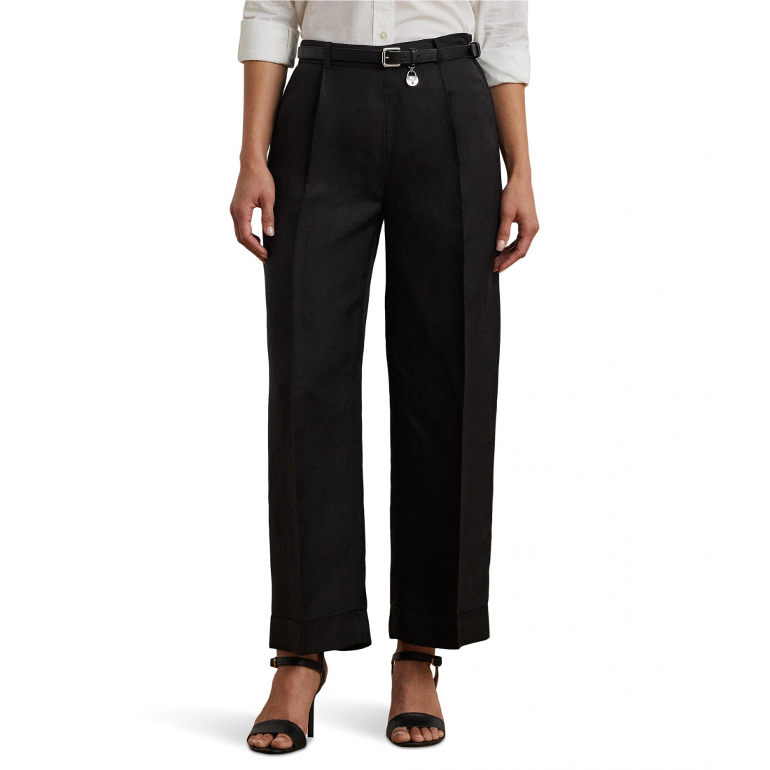 Pantalon 'Linen-Blend Twill Wide-Leg' pour Femmes