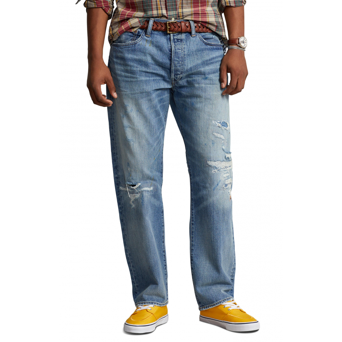 Jeans 'Rigid Denim Classic Fit Distressed' pour Hommes