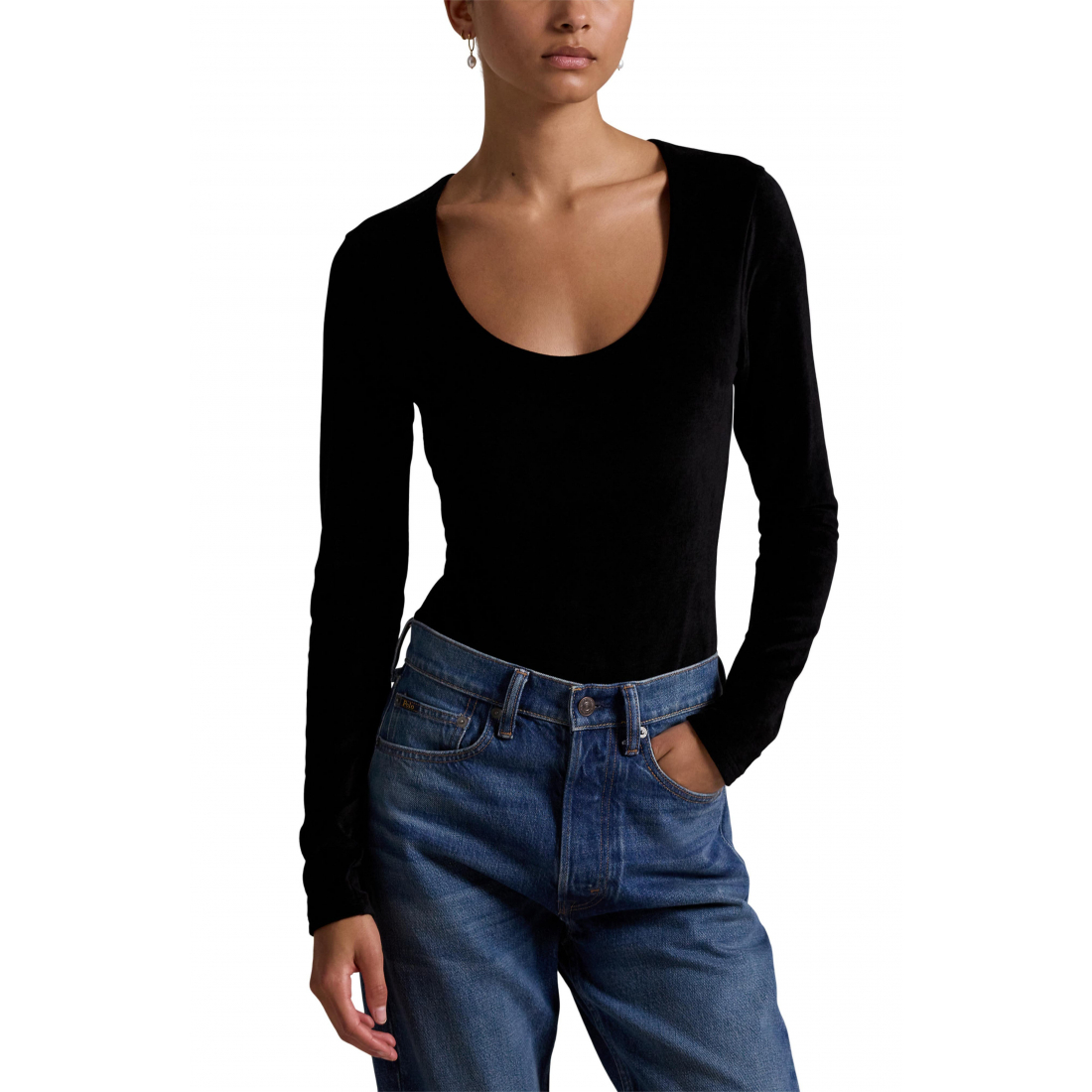 Women's 'Stretch Velvet' Bodysuit