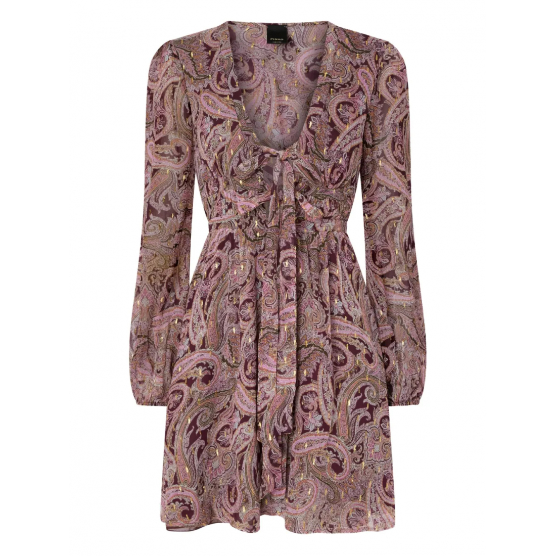 Robe mini 'Paisley-Print Tie-Neck' pour Femmes