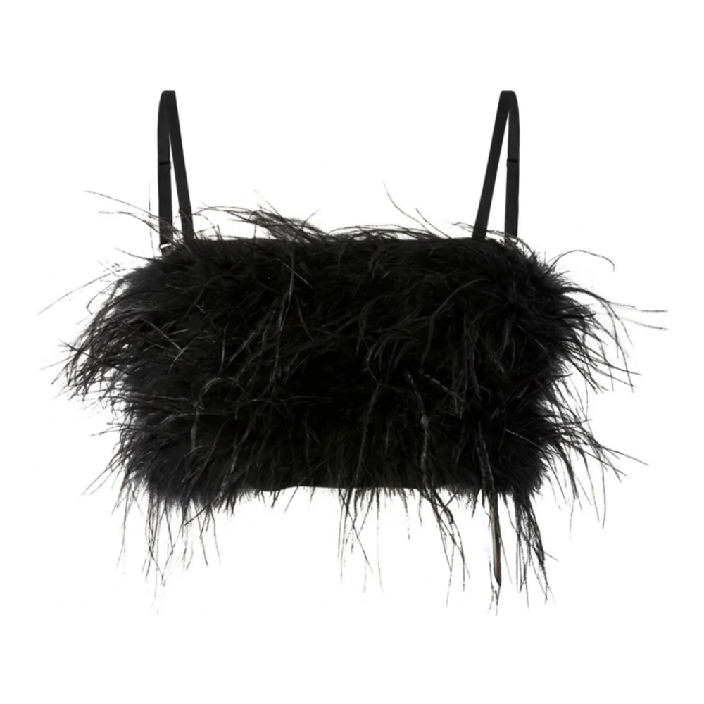 Crop Top 'Feather-Embellished' pour Femmes