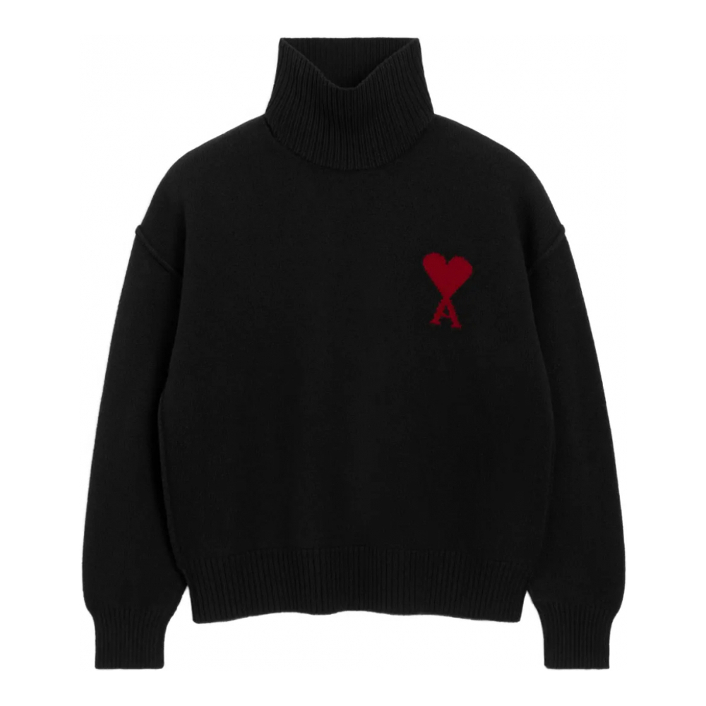 Men's 'Heart-Intarsia Funnel-Neck' Sweater