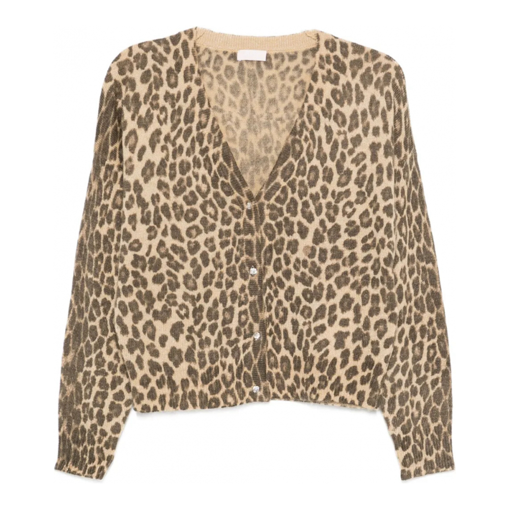 Cardigan 'Leopard-Print Buttoned' pour Femmes