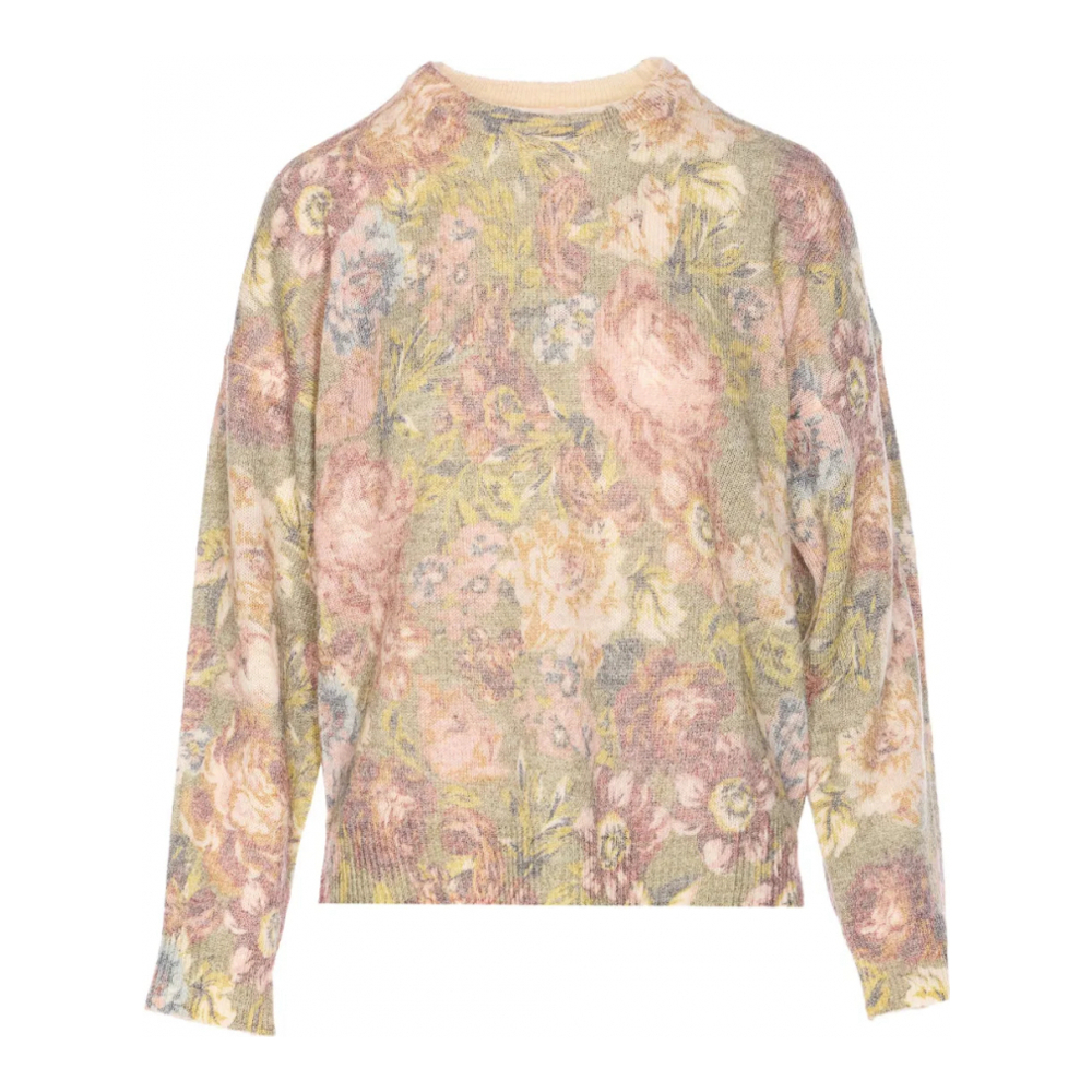 Pull 'Floral-Print Crew-Neck' pour Femmes