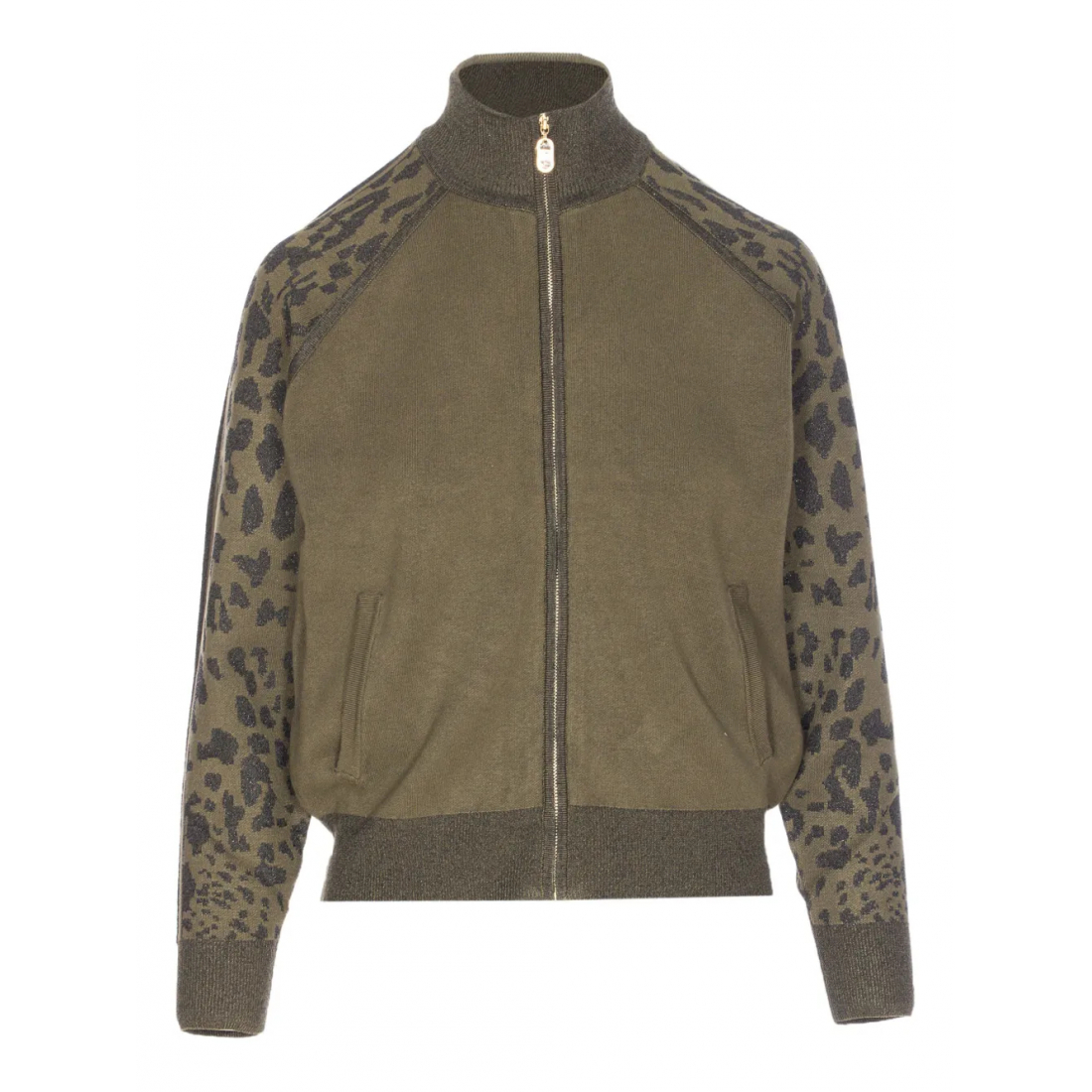 Sweatshirt 'Leopard-Print Zipped-Front' pour Femmes