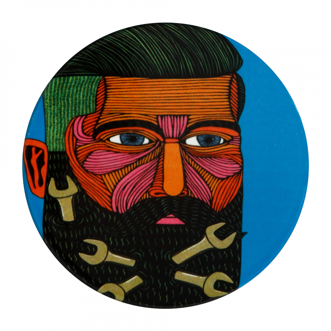 Lot de 6 sous-verres ronds Spanner Man 10,5 cm - Mulga