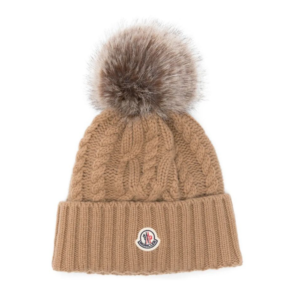 Bonnet 'Cable-Knit Pom-Pom' pour Femmes