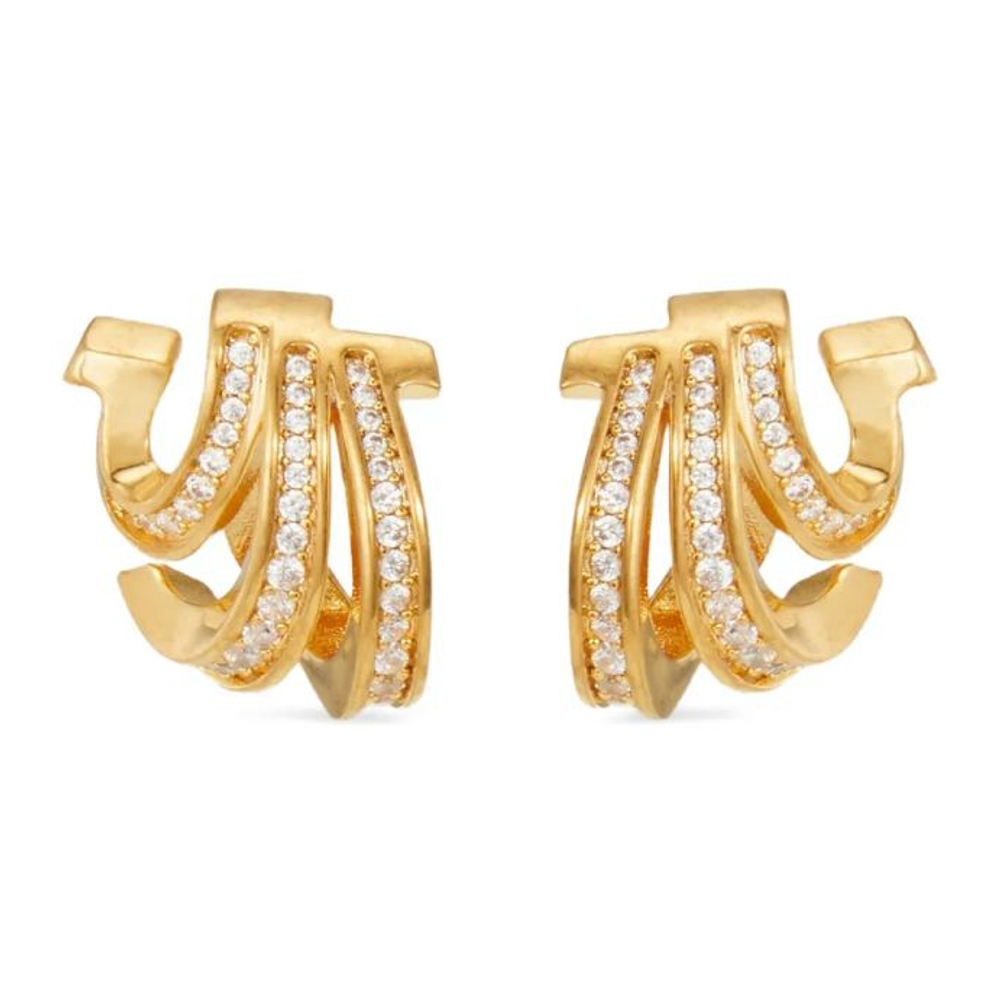 Boucles d'oreilles 'Triple-Gancini Crystal-Hoop' pour Femmes