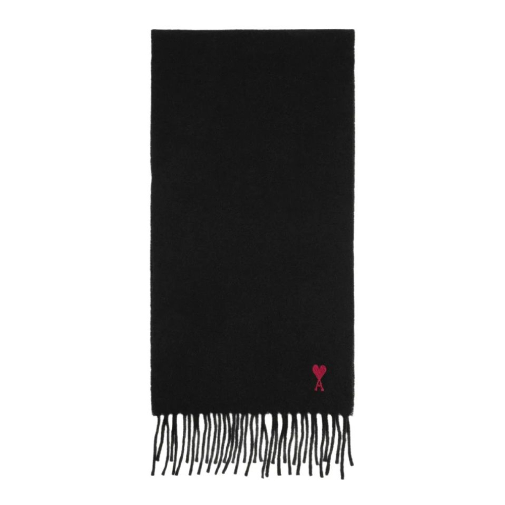 Écharpe en laine 'Heart-Embroidered Fringed' pour Femmes