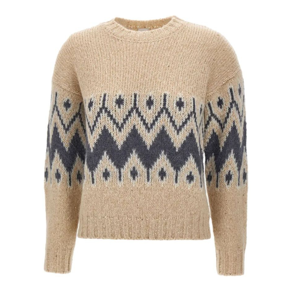 'Geometric-Pattern' Pullover für Damen