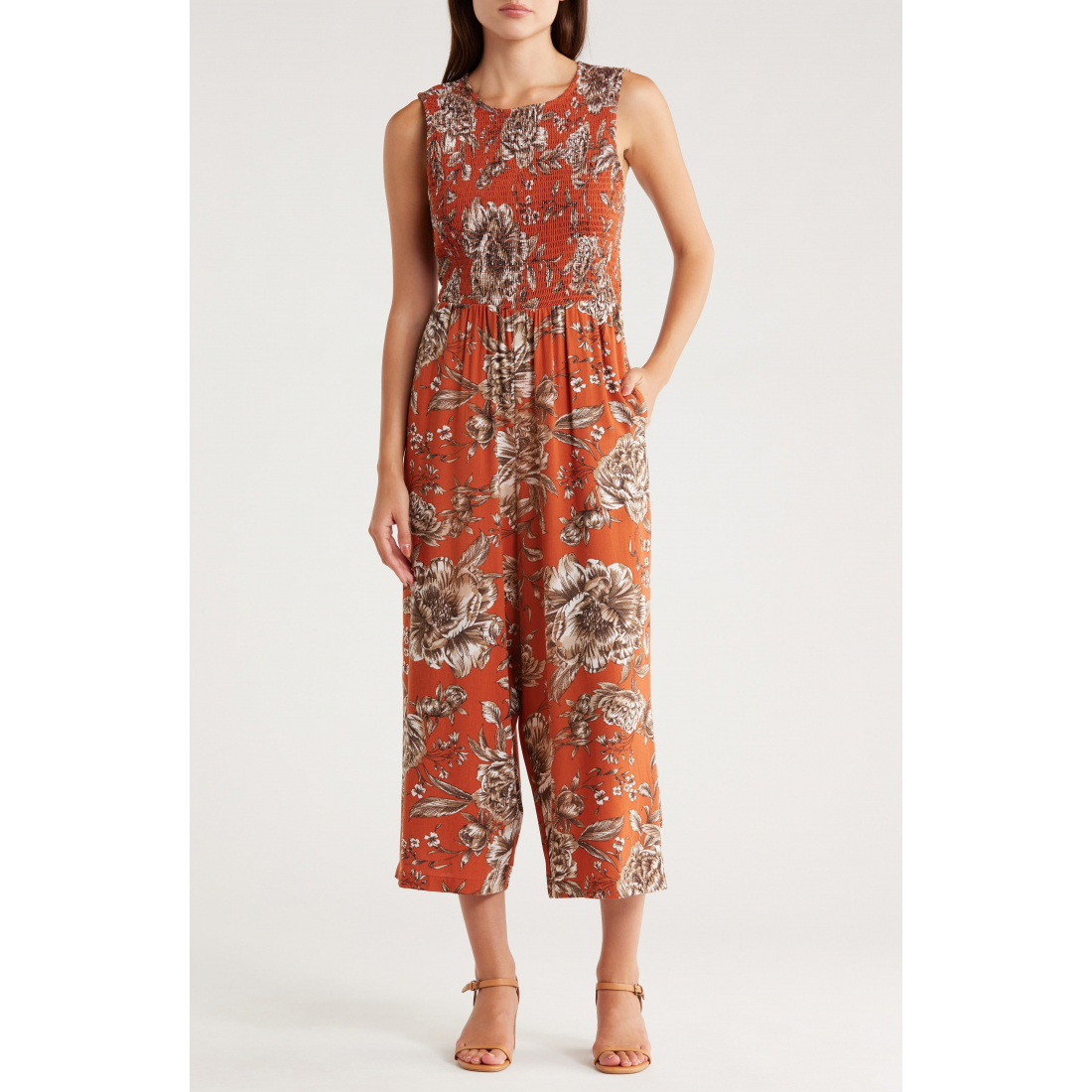 Robe Midi 'Floral Smocked' pour Femmes