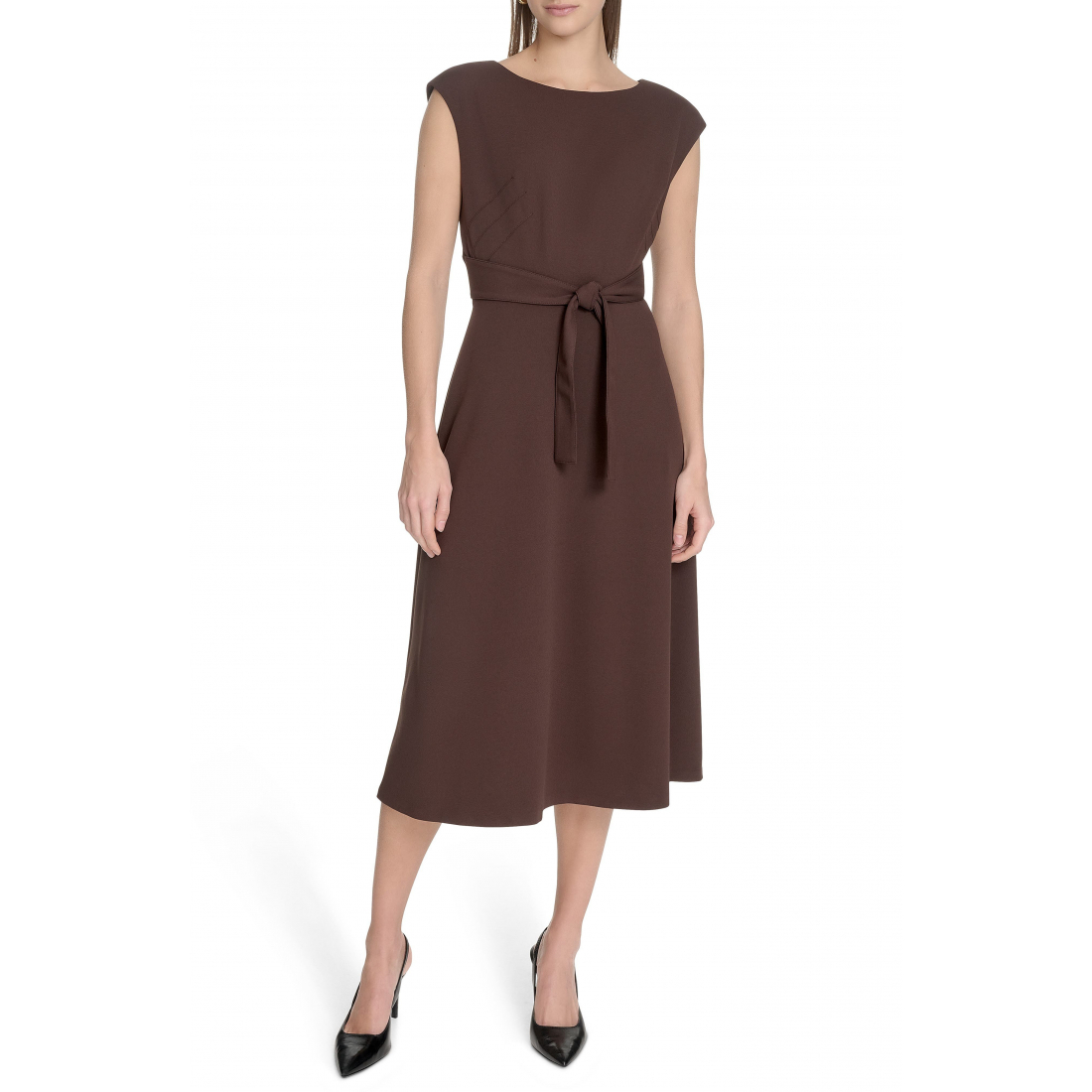 Robe Midi 'Cap Sleeve Scuba Crepe' pour Femmes