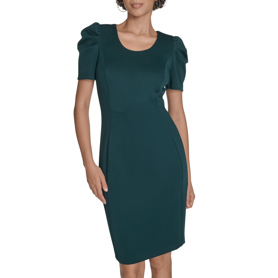 Women's 'Puff Sleeve Scuba' Sheath Dress