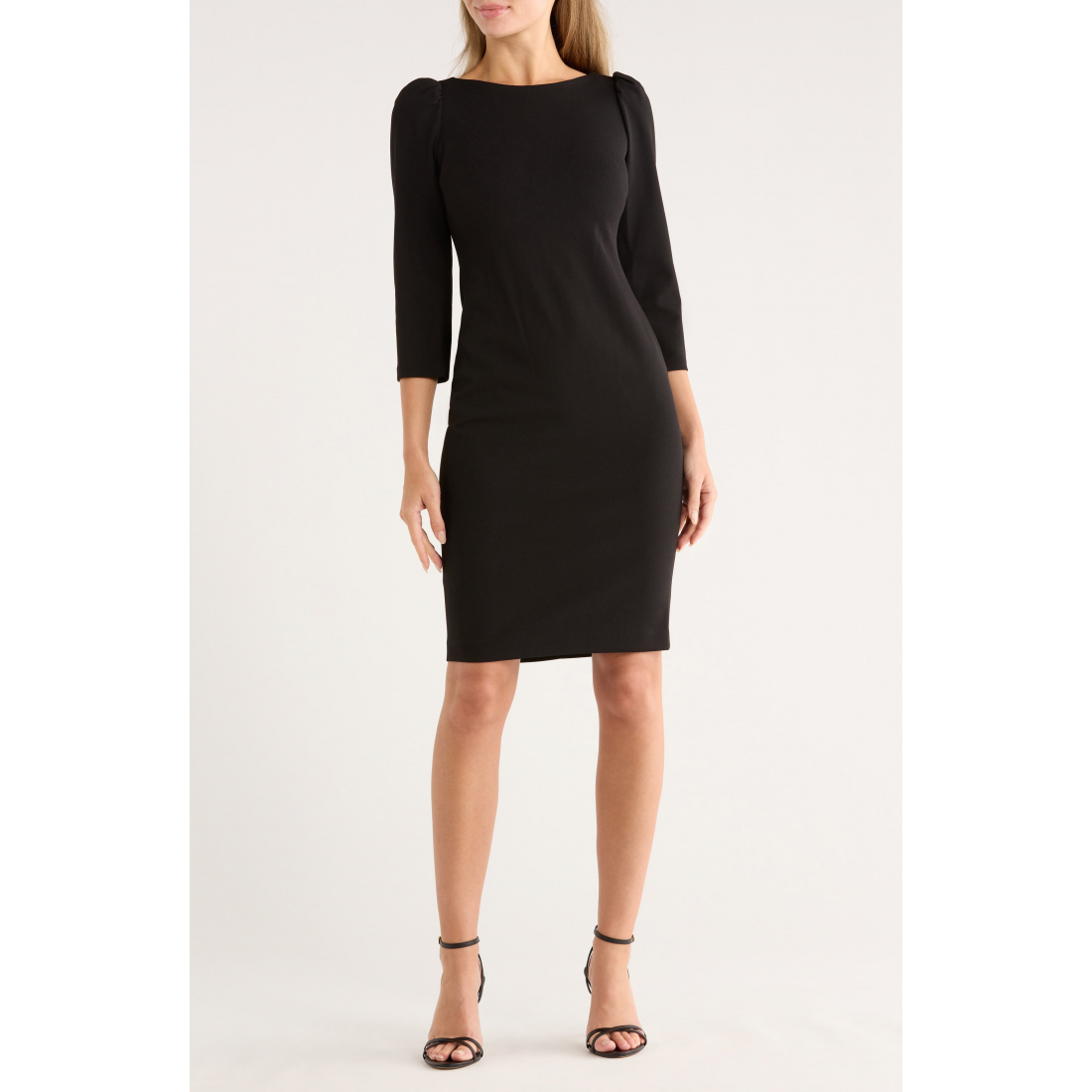 Women's 'Scuba Crepe Three-Quarter Sleeve' Sheath Dress