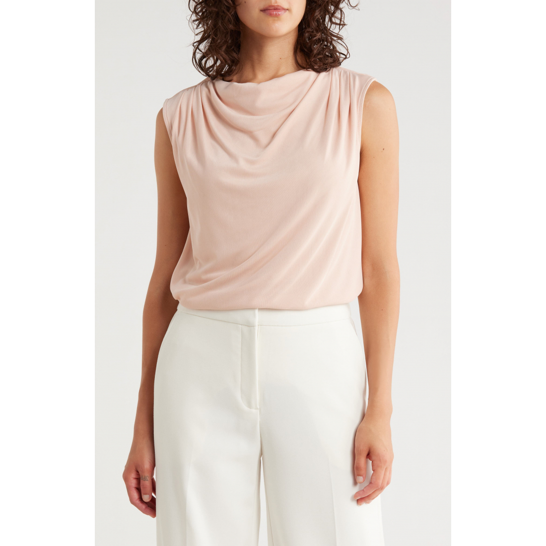 Haut sans manches 'Cowl Neck Mesh' pour Femmes