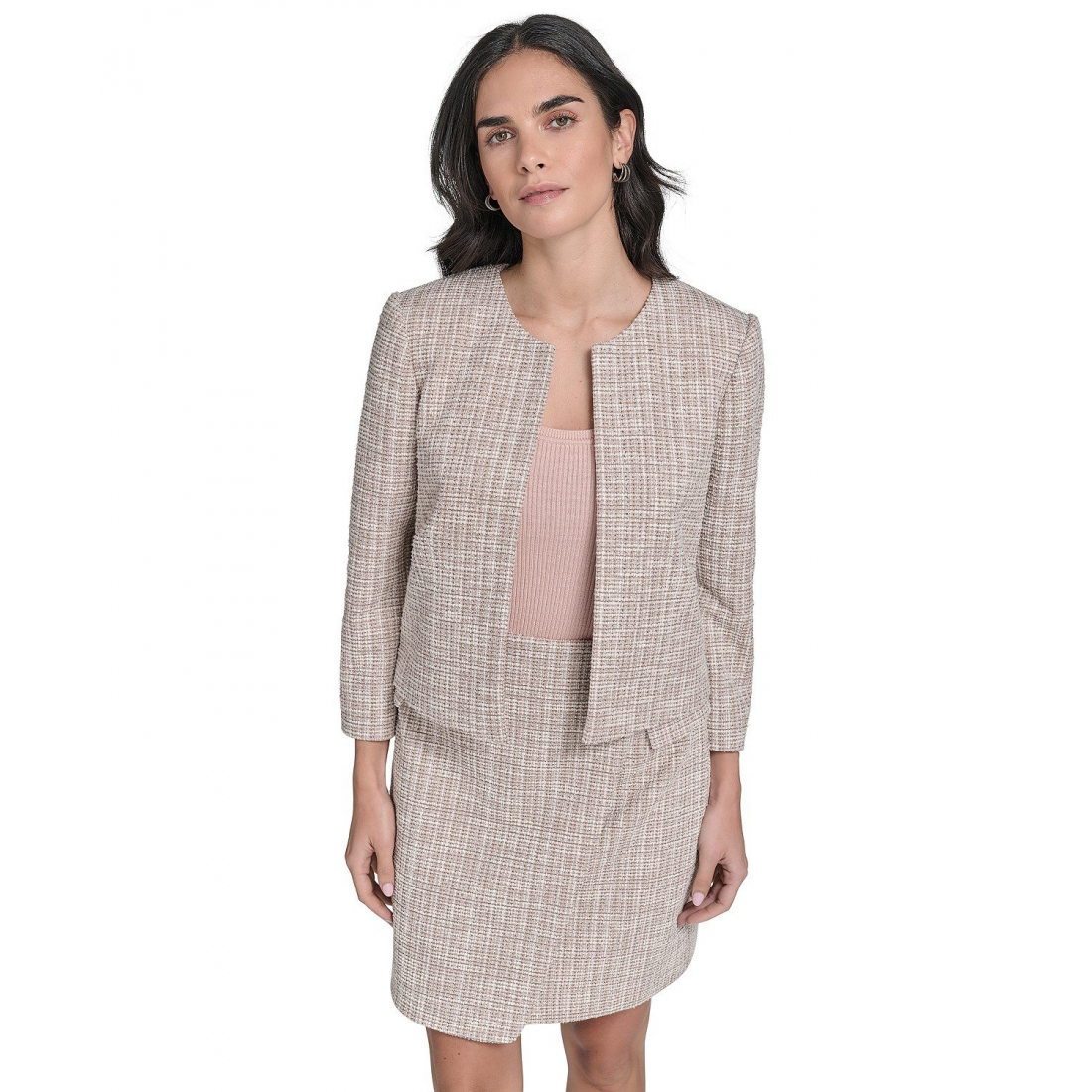 Veste 'Collarless Textured Open-Front' pour Femmes