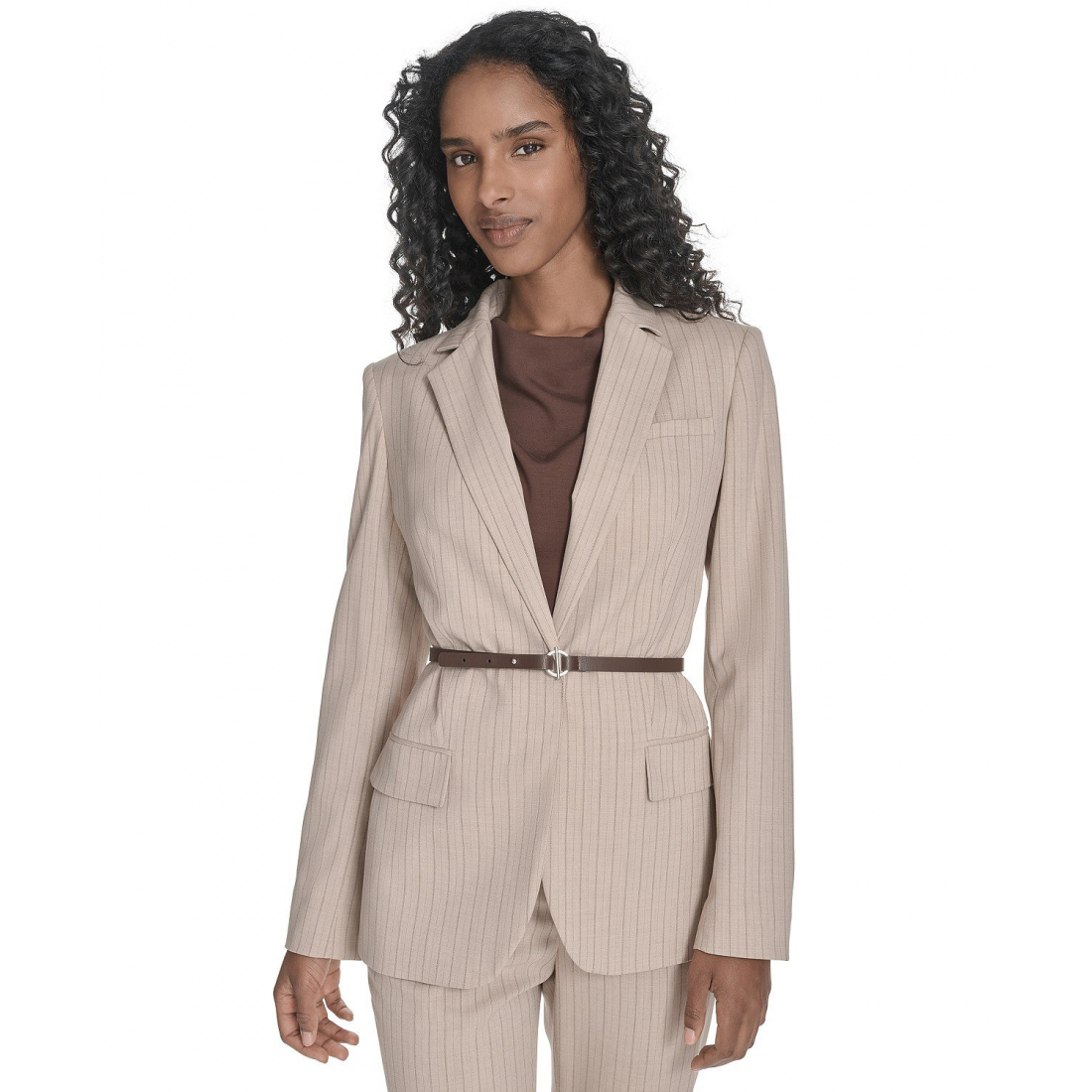 Veste 'Belted Pinstripe' pour Femmes