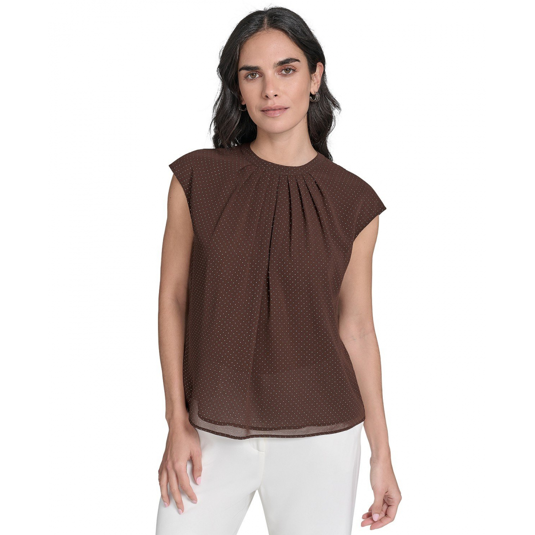 Blouse 'Studded Cap-Sleeve' pour Femmes