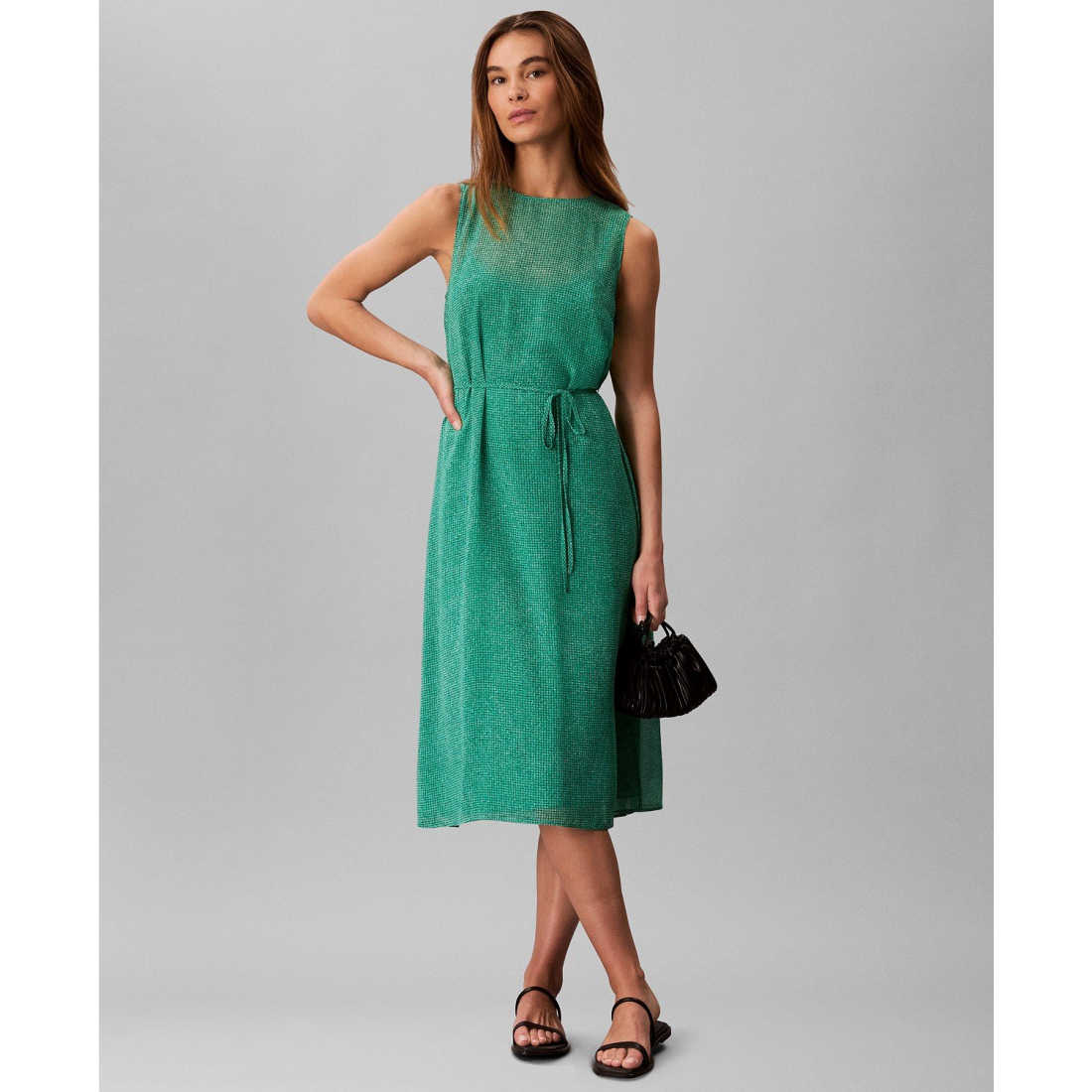 Robe Midi 'Sleeveless Printed Chiffon' pour Femmes