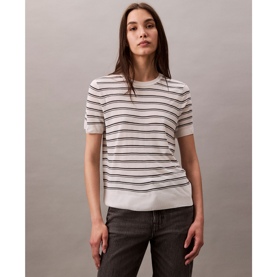 Pull 'Short-Sleeve Striped' pour Femmes