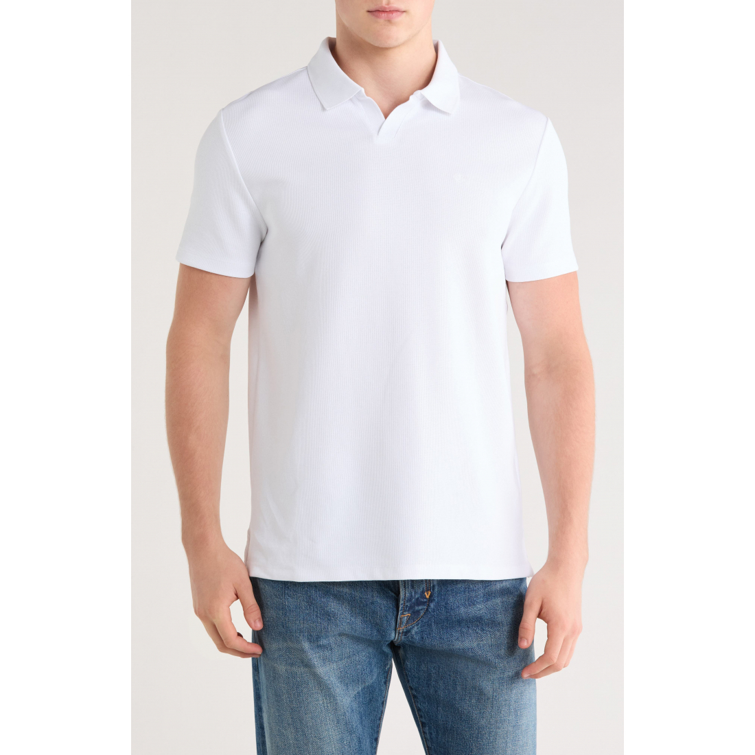 Polo 'Micro Waffle Johnny Collar Top' pour Hommes