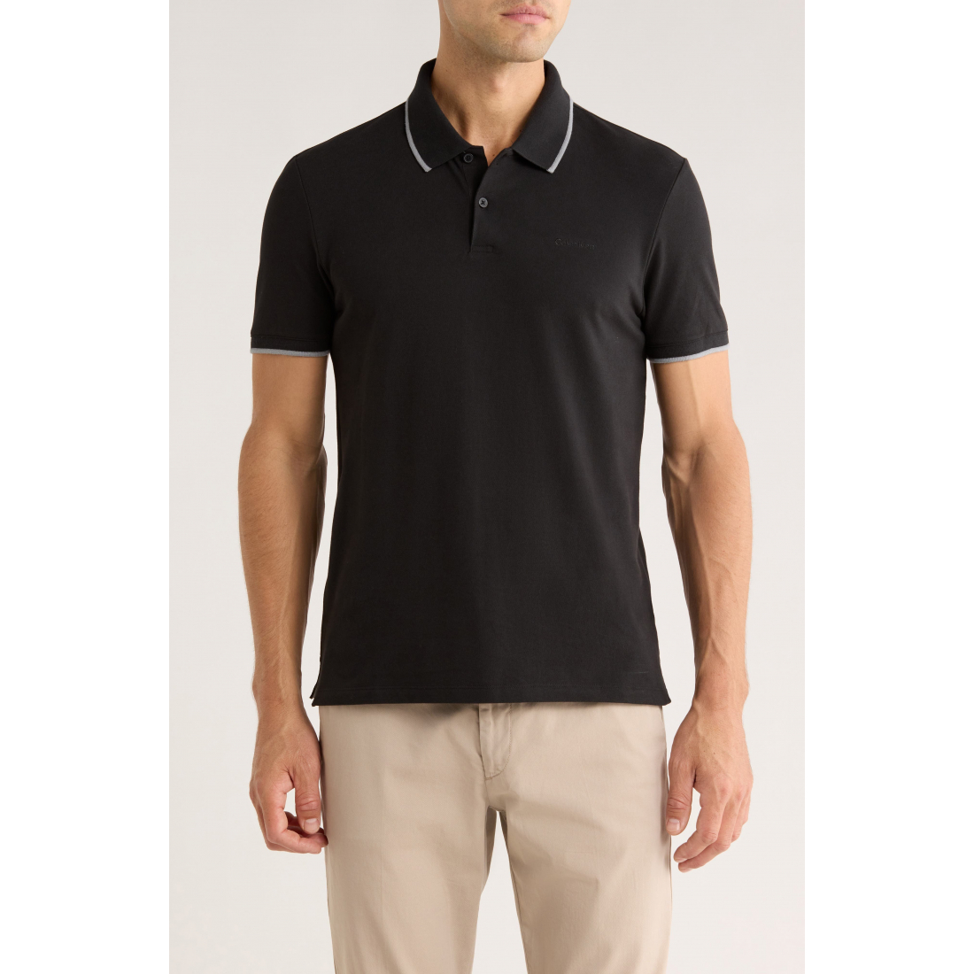 'Stretch Piqué Solid Tipped' Polohemd für Herren