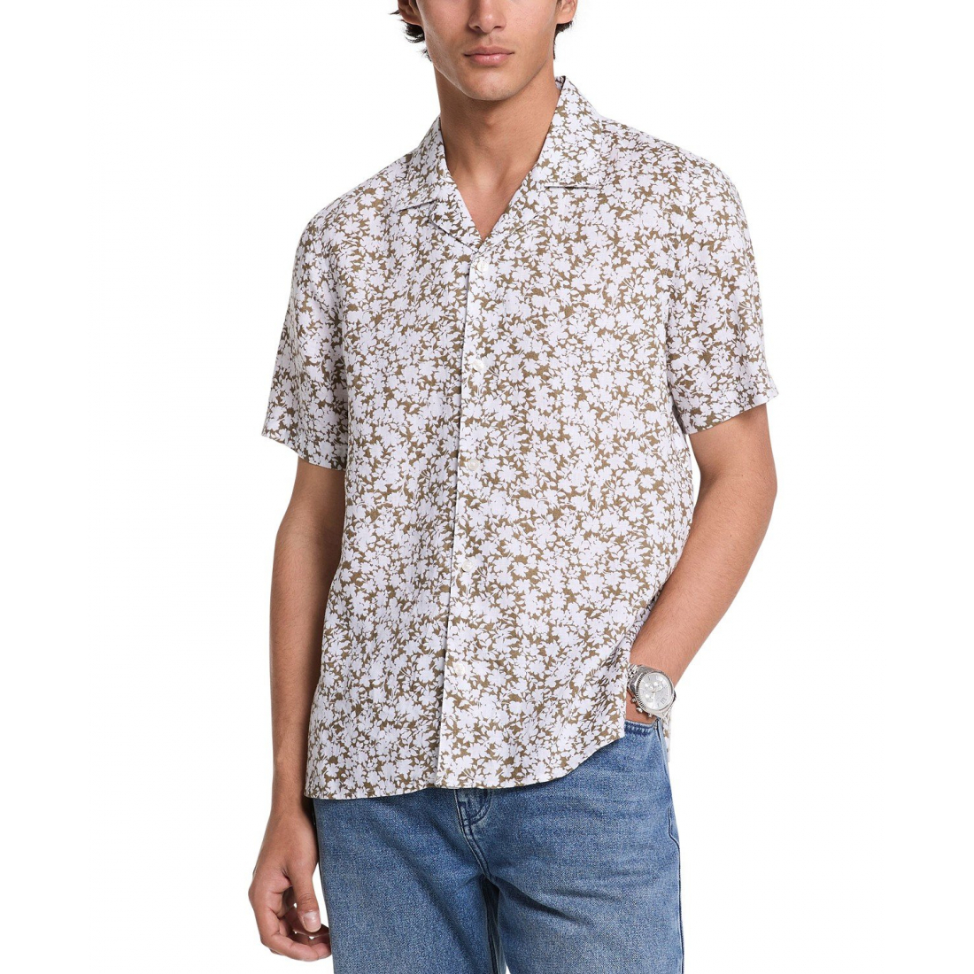 Chemise à manches courtes 'Relaxed-Fit Floral' pour Hommes
