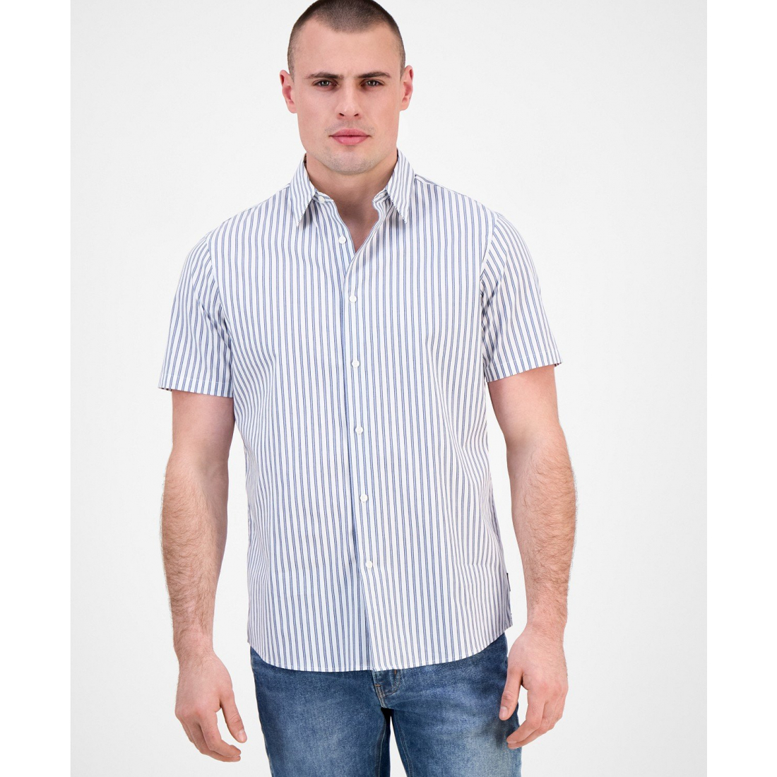Chemise à manches courtes 'Classic-Fit Stripe' pour Hommes
