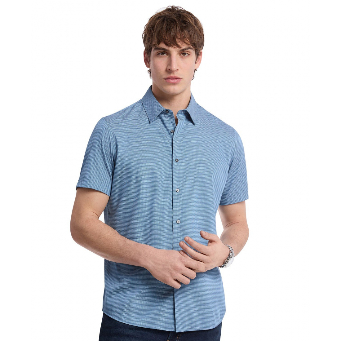 Chemise à manches courtes 'Mini Bowtie Print Button-Front' pour Hommes