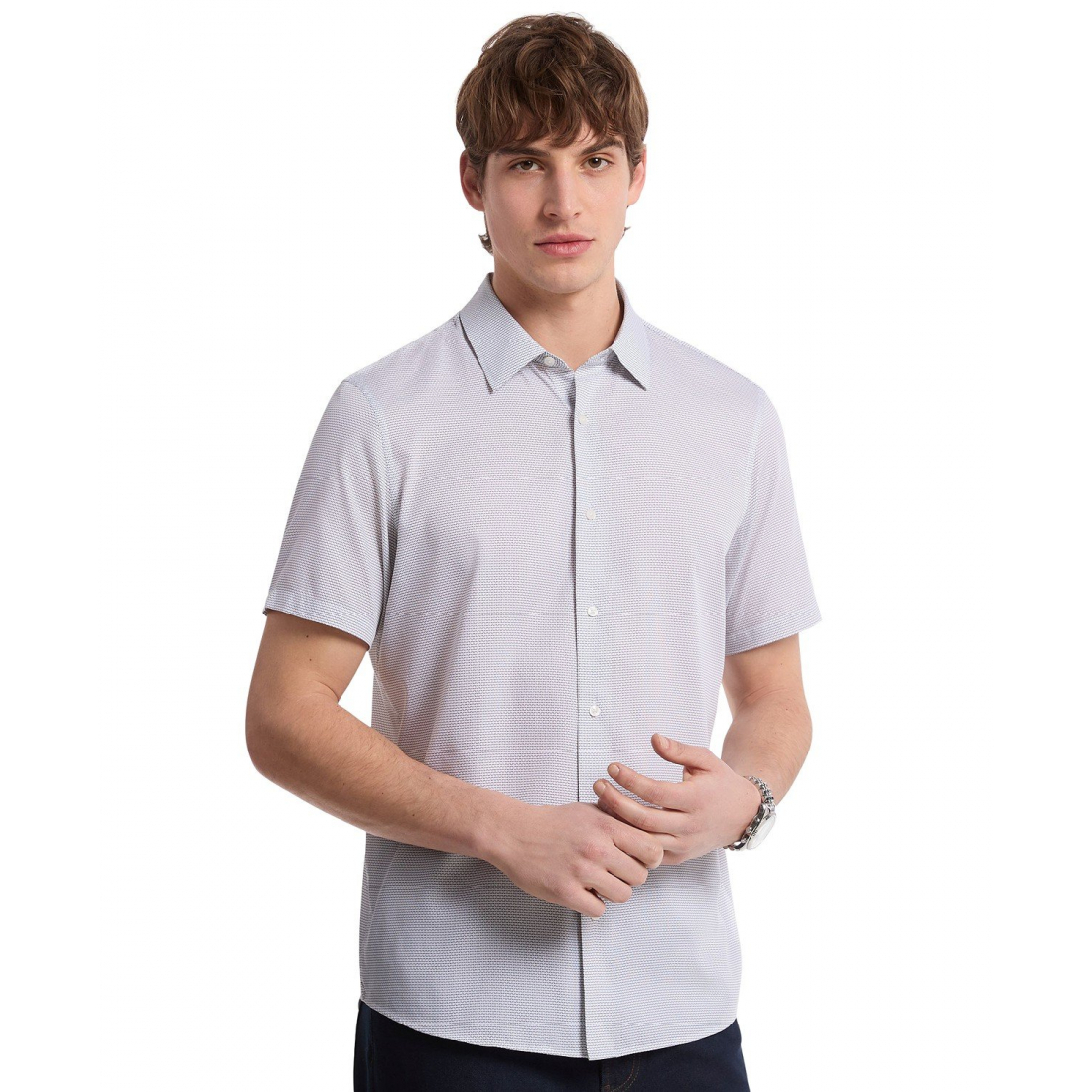 Chemise à manches courtes 'Mini Bowtie Print Button-Front' pour Hommes