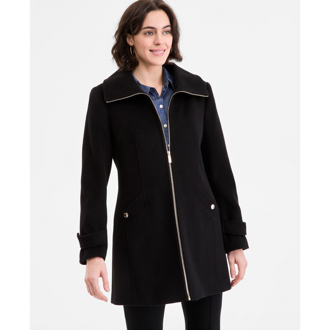 Manteau 'Collared Zip-Front' pour Femmes