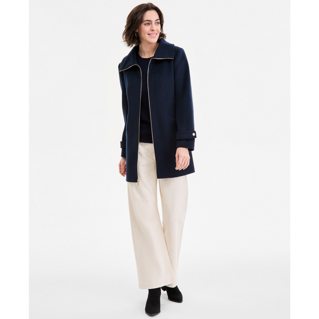Manteau 'Collared Zip-Front' pour Femmes