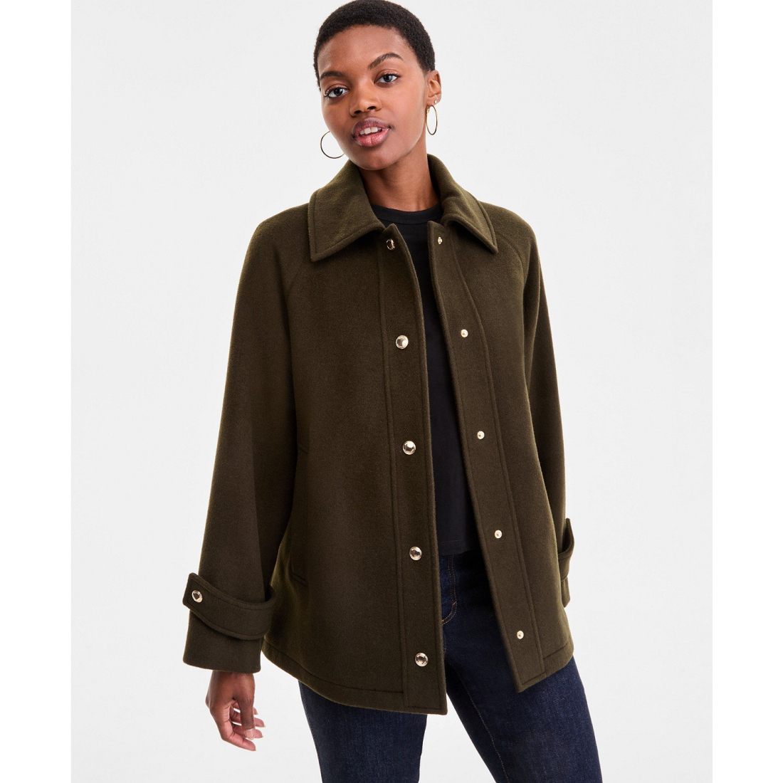 Manteau 'Collared Button-Front' pour Femmes