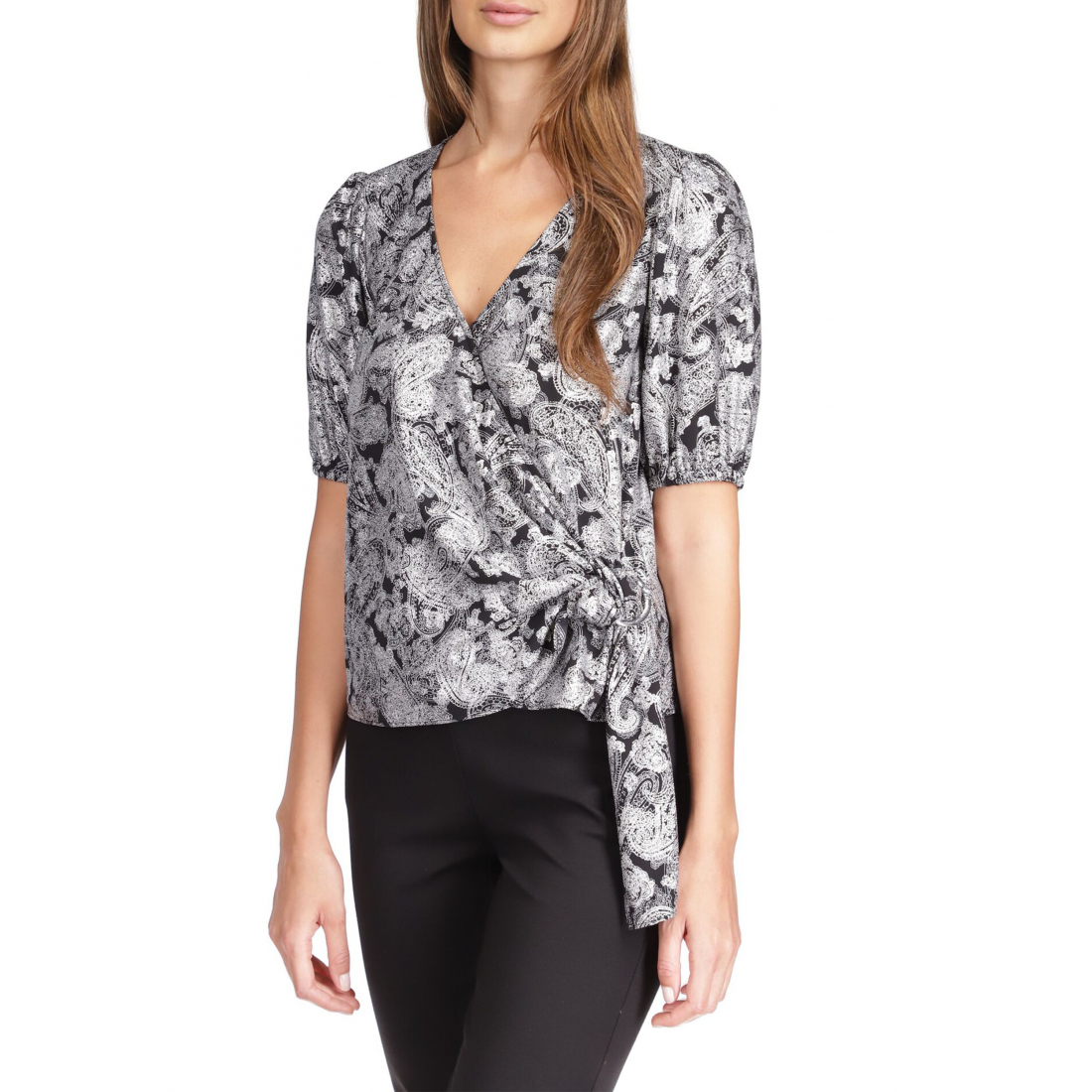Top 'Foil Paisley Wrap' pour Femmes