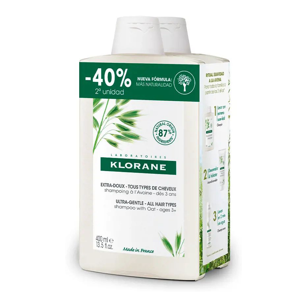 Duo de Shampoings Extra Doux au Lait D'Avoine - 400 ml, 2 Pièces