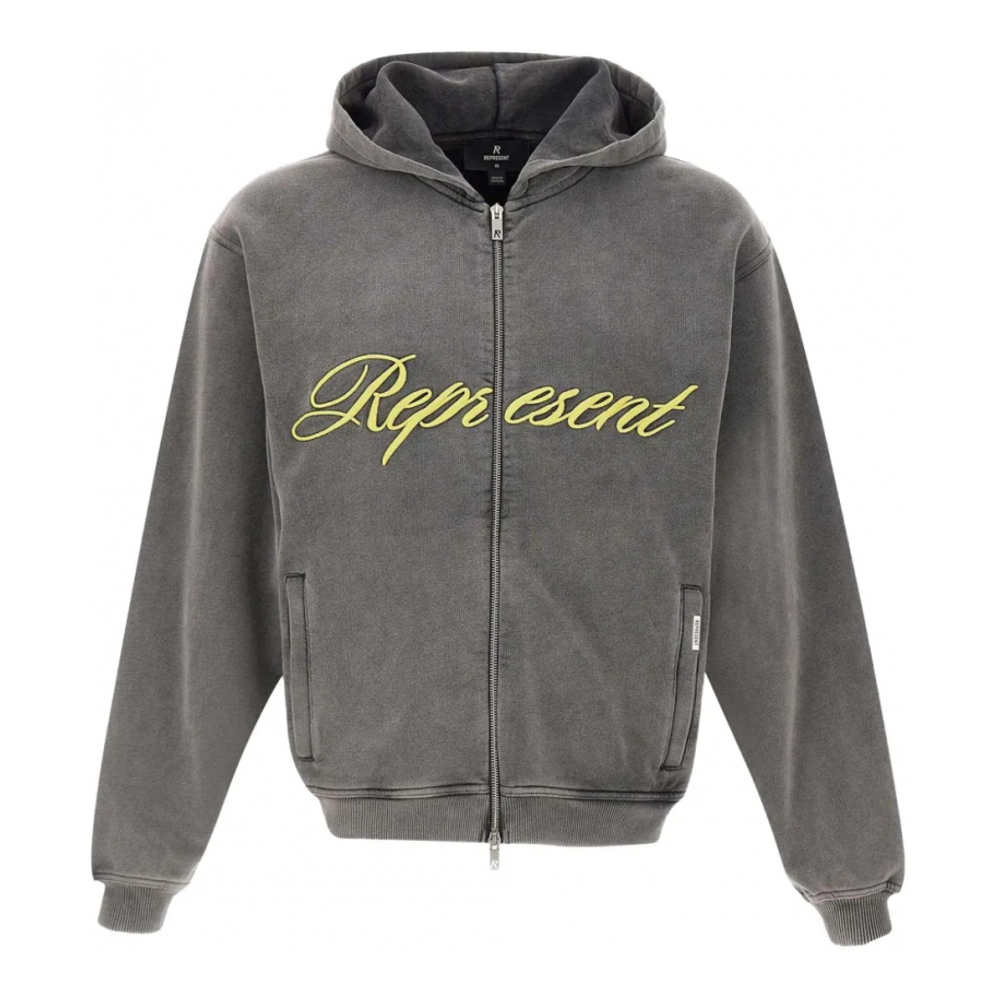Men's 'Contrasting-Detail Zip-Up' Hoodie