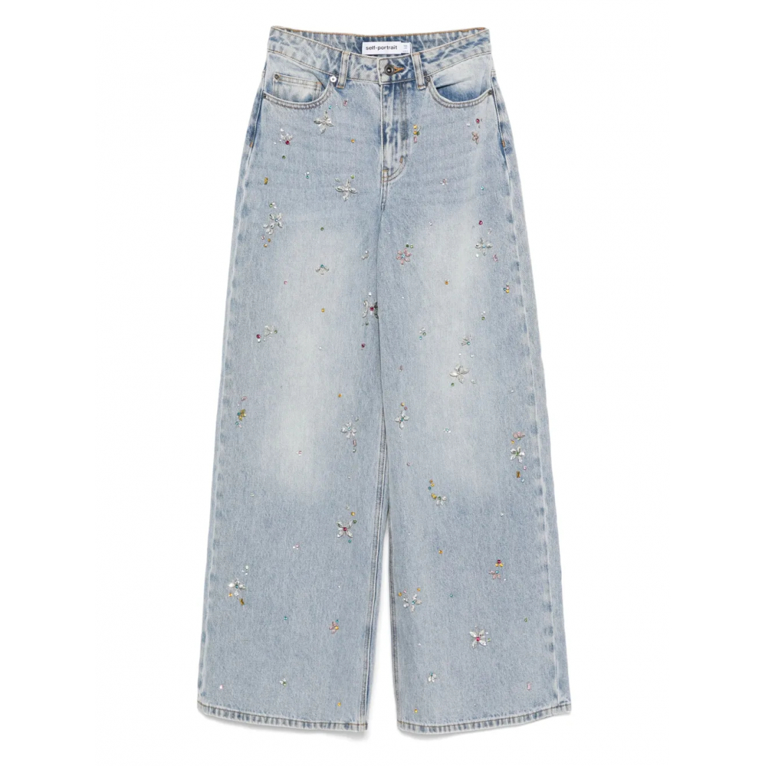 Jeans 'Crystal-Embellished Wide-Leg' pour Femmes